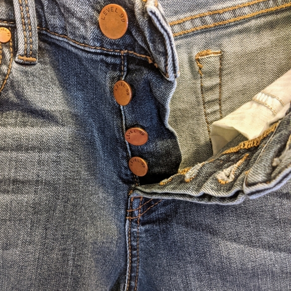 Level 99 Morgan Slouchy Straight Medium Blue Button Fly Denim - Picture 11 of 11